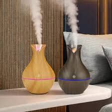 VASE Shape-LIGHT WOOD Air Humidifier & Diffuser with 2 Free Fragrances