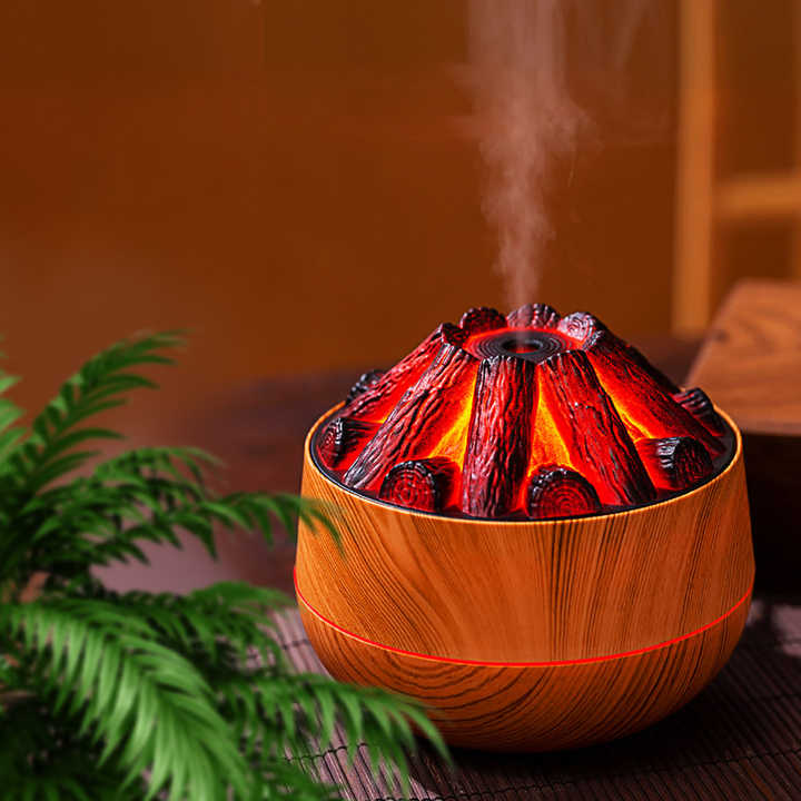 Charcoal Fire Humidifier & Aroma Diffuser With 2 Free Fragrances & Free Delivery
