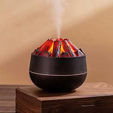 Charcoal Fire Humidifier & Aroma Diffuser With 2 Free Fragrances & Free Delivery