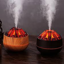 Charcoal Fire Humidifier & Aroma Diffuser With 2 Free Fragrances & Free Delivery