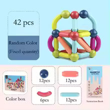 42 Pes Magnetic Blocks Set Toy Magnetic Bar Constructor Building Blocks Montessori Educational Kids Toys For Children