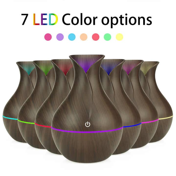 VASE Shape-LIGHT WOOD Air Humidifier & Diffuser with 2 Free Fragrances